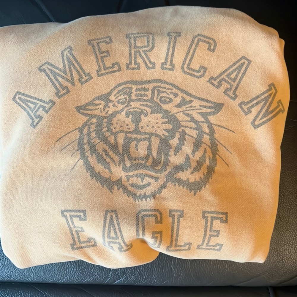 Women’s Small crew sweatshirt with tiger print, pretty gold color